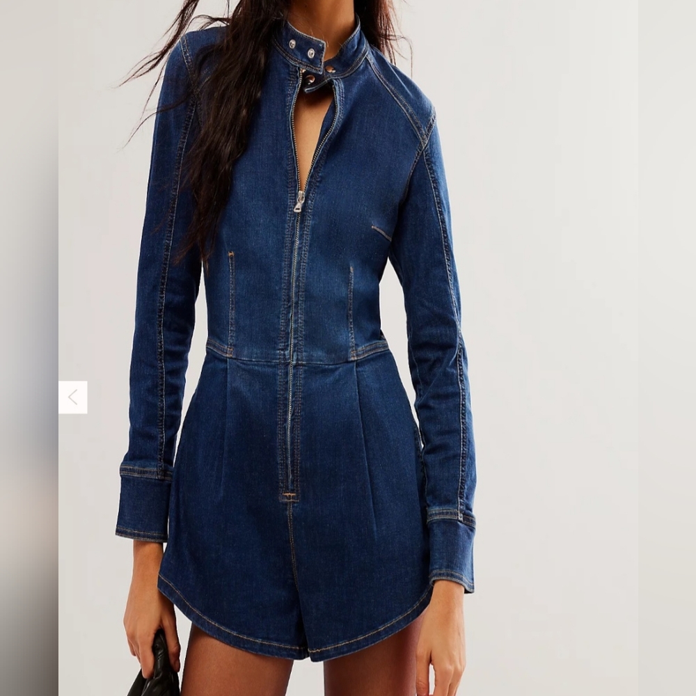 Free People Denim Romper